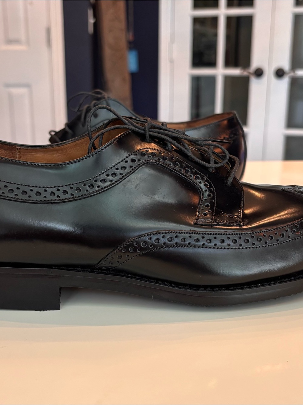 Johnston & Murphy Men's Black Leather Wingtip Dress Shoes